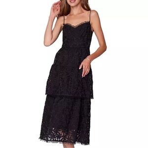 Chic Black Lace Midi Dress